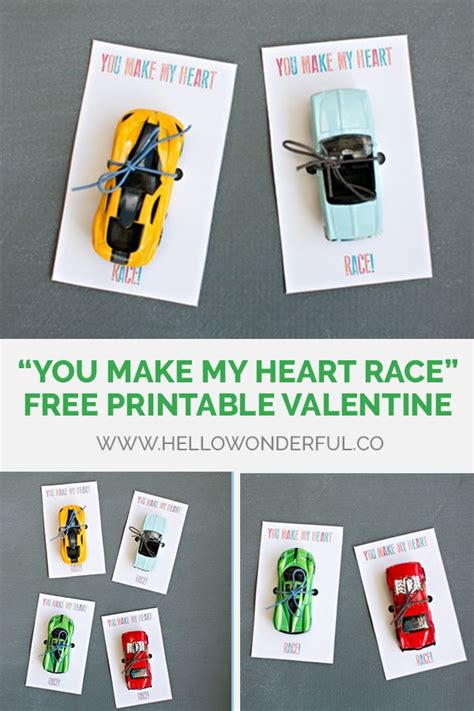 You Make My Heart Race Valentine Free Printable
